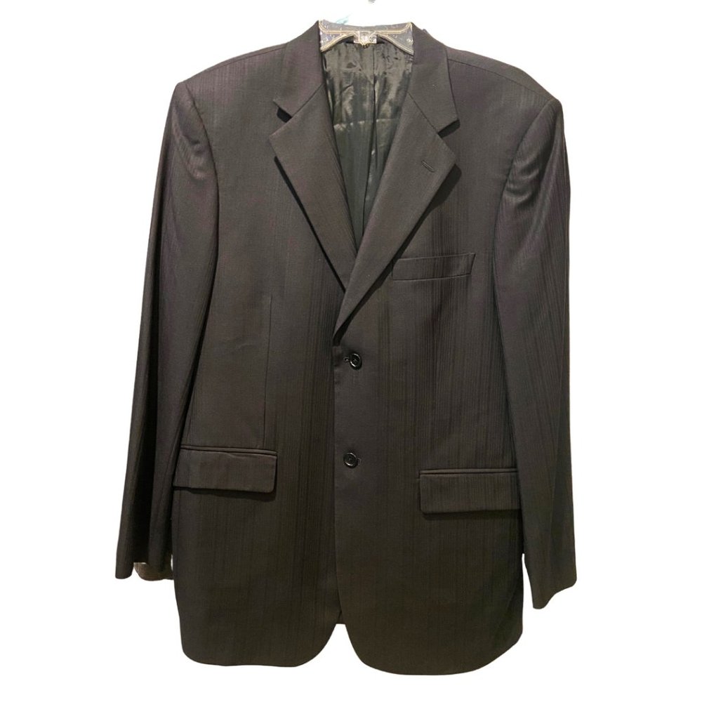 Gianni Manzoni black Italian 100 % virgin wool blazer jacket sz 40R